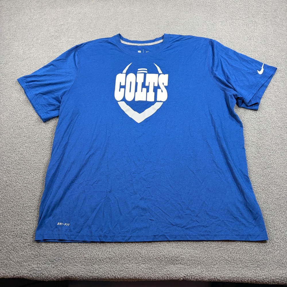Nike T-Shirt Mens 3XL Blue Indianapolis Colts Dri-Fit NFL Team Apparel Short Slv